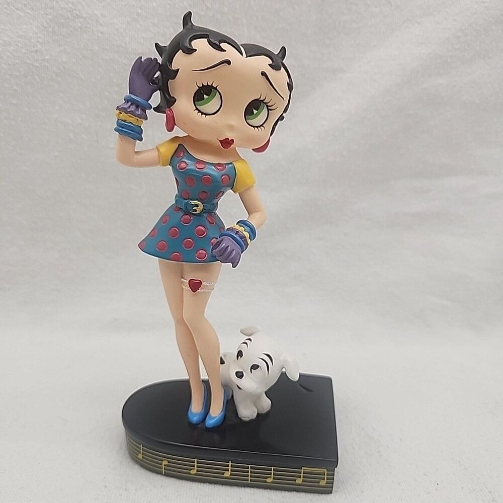 Figurine Betty Boop & Pudgy Danbury Mint Statue 6.5" Sings The Blues 1995 No Mic